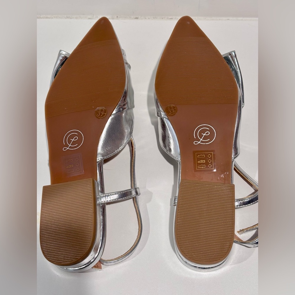 NEW Chinese Laundry Harmony slingback pointed toe flats in metallic. Size 6.5 - Picture 6 of 6